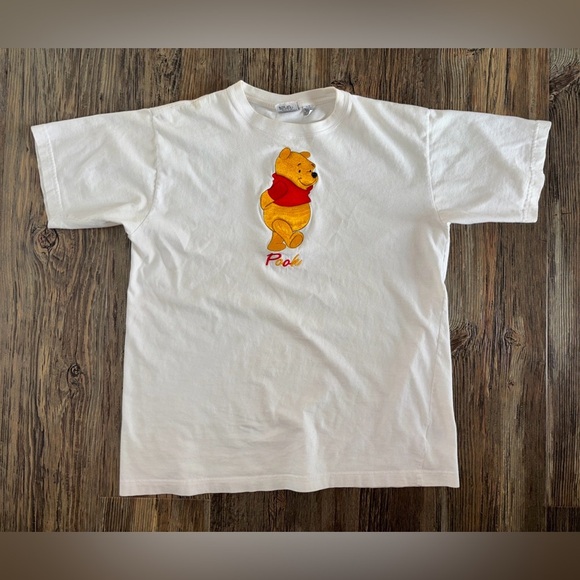Vtg 90s Blitzz Intl. New York Winnie the Pooh S/S Tee Shirt XL White Embroidered - Picture 1 of 12